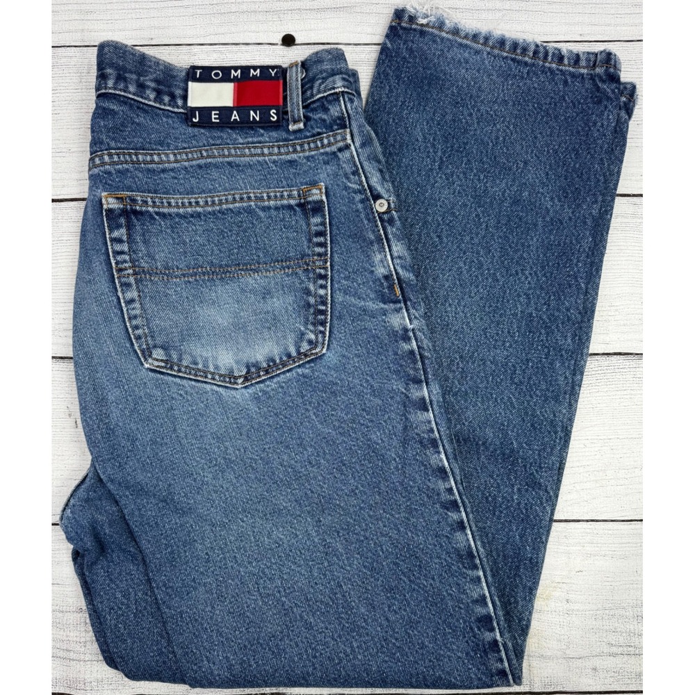 Tommy Hilfiger Men's Blue Denim Jeans 36x30 fits‎ 34x29 Y2K Straight Leg